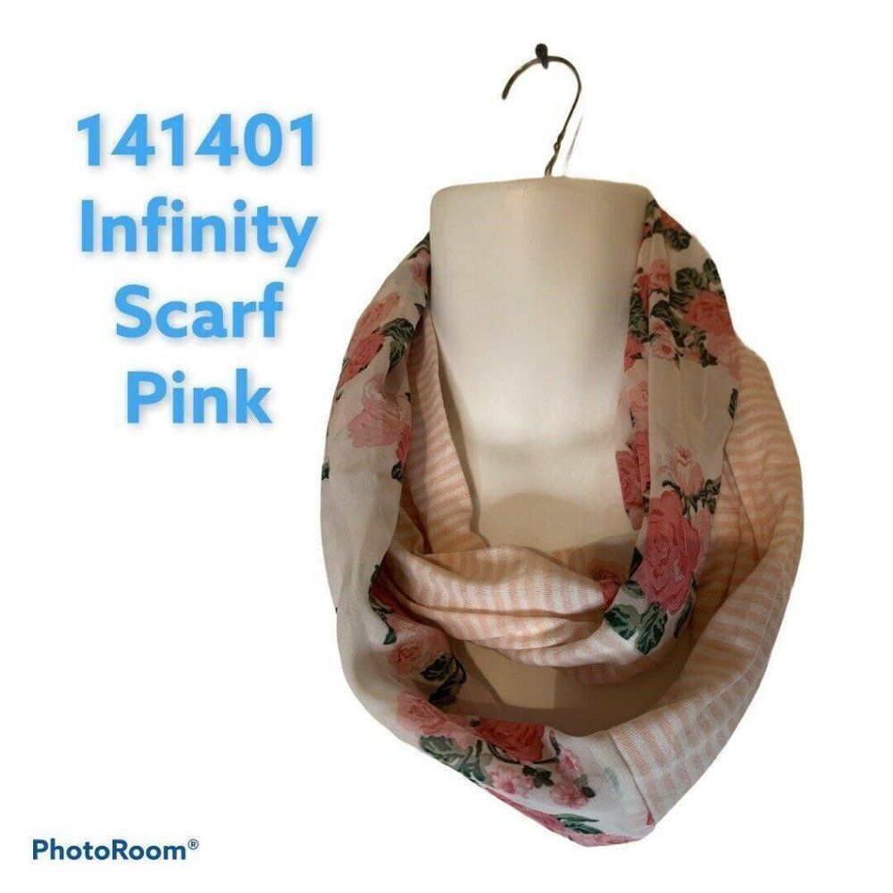 Infinity Scarf Scarves Stiped & Floral Pink‎ women accessories AOB-A